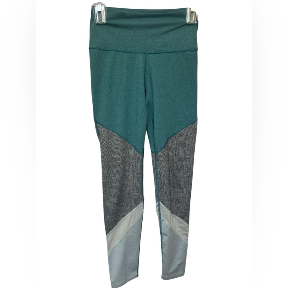 Aerie Teal and Gray Colorblock Leggings